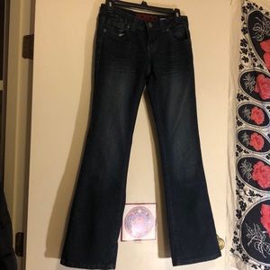 Long bootcut jeans dark wash low rise